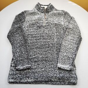 Grizzly Sherpa Fleece Pullover Men's Small Gray Quarter Zip Warm Cozy